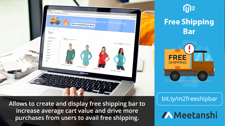 Magento 2 Free Shipping Bar